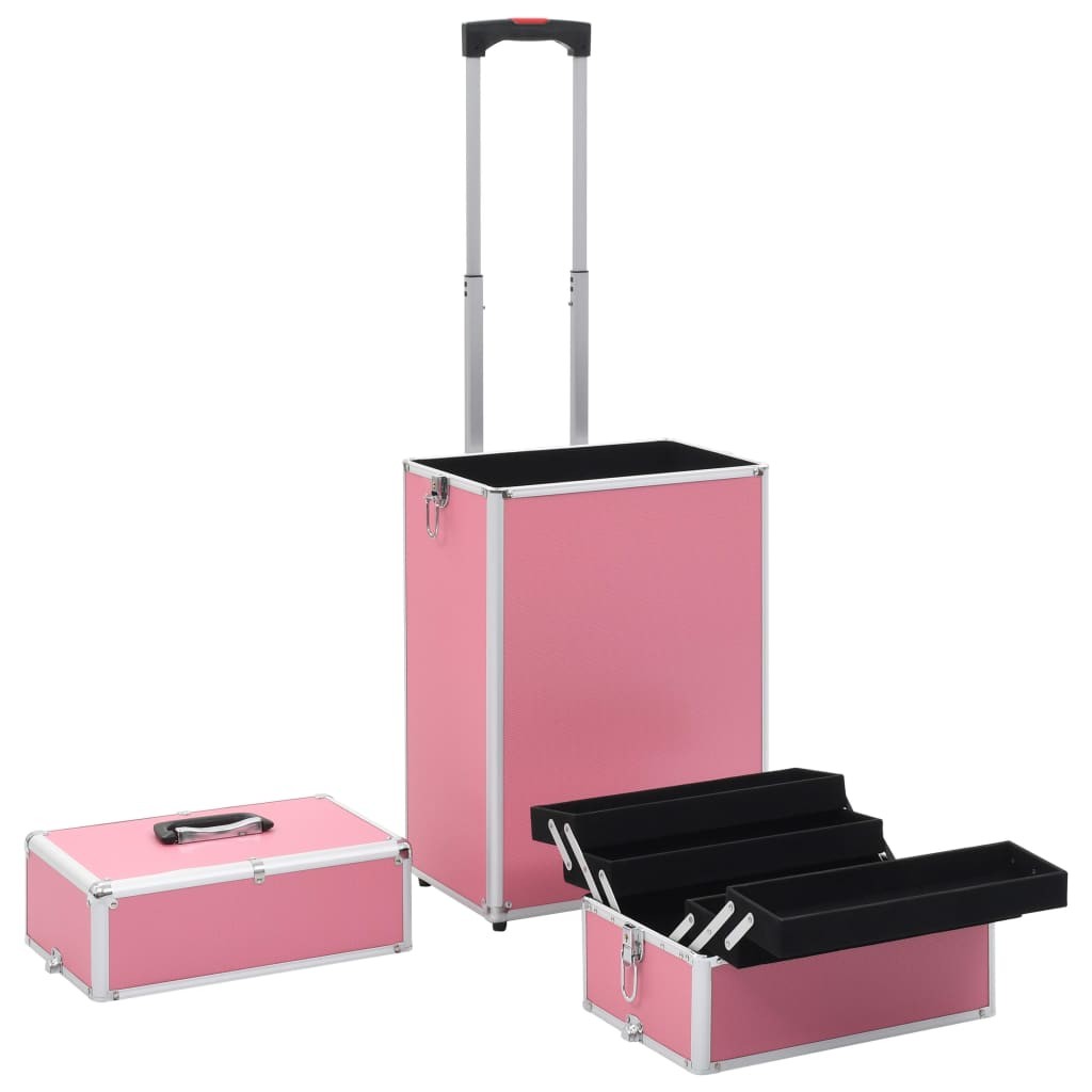 Make-up Trolley Aluminium Pink